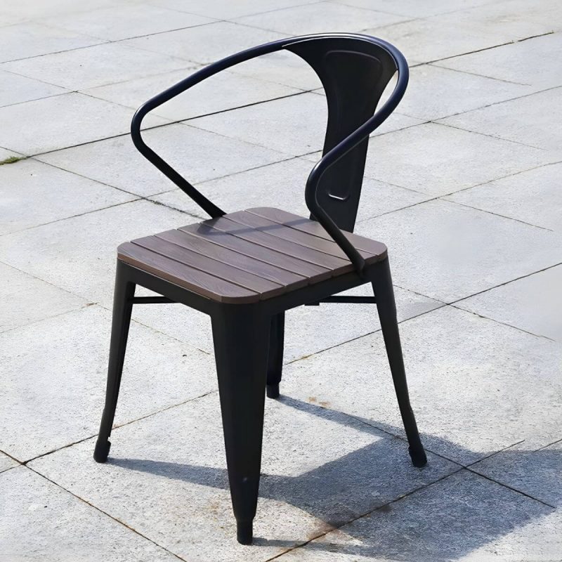 "Traditional Dining Armchair Open Back Outdoors Dining Chairs in Brown - 22"L x 22"W x 33.5"H 2 Piece Set"