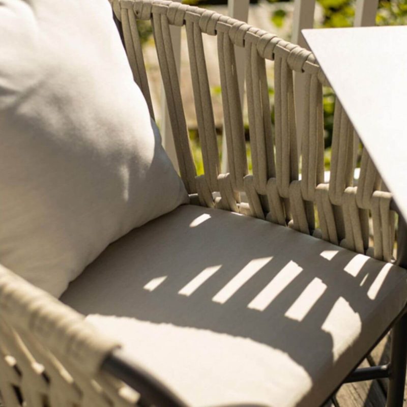 "Storm Gray Rust Resistant Fabric Outdoor Dining Set, Square, Desk with 2 Chairs"