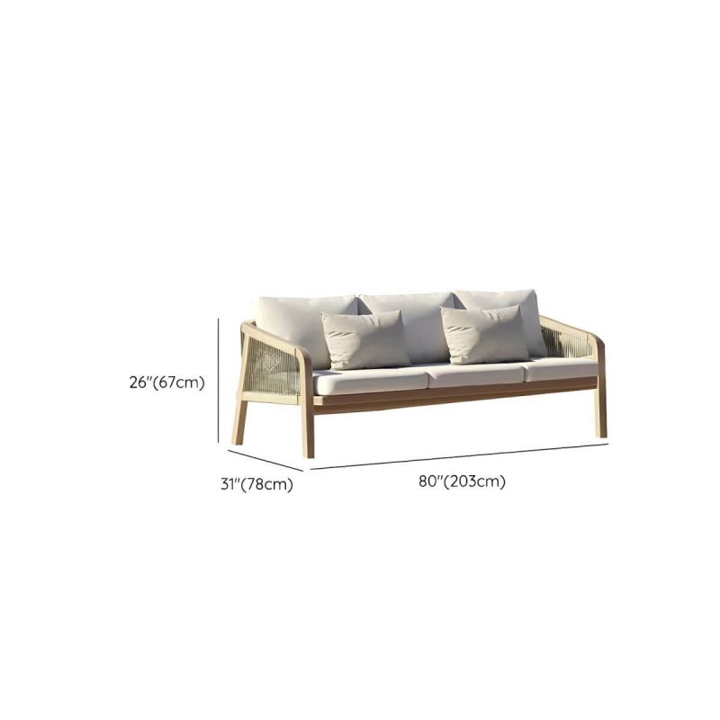 "Dimension of Modern Metal Sofa with Stain-resistant Cushions and Pillows - 78cm Width, 67cm Height - 3-Seater Sofa"