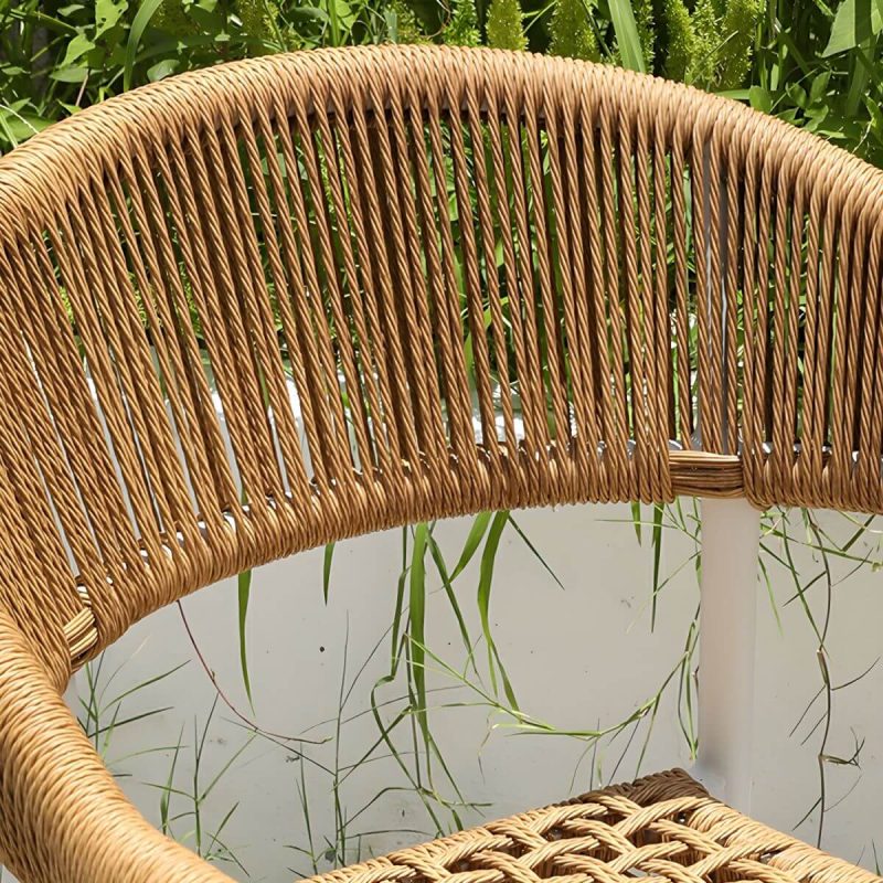 "Elegant Weatherproof White Metal Patio Dining Set with Stackable Chairs - Table & Chair(s) 28"L x 28"W x 28"H 4"