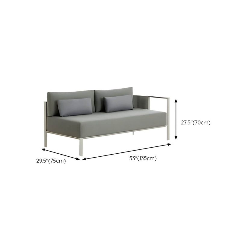 "Dimension of Metal Water Resistant and UV Resistant 1 Piece Patio Sofa with Cushions - 53"L x 30"W x 28"H Left Armrest Double Seat"