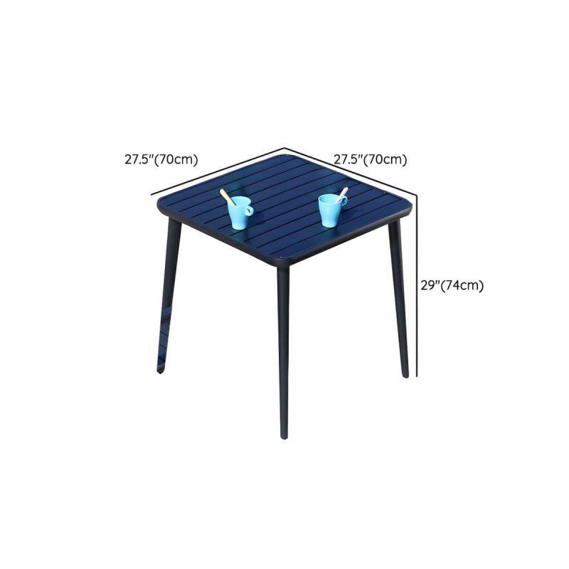 "Dimension of Contemporary Wood Dining Table Set with Black Chairs for Courtyard - Table & Chair(s) 27.6"L x 27.6"W x 29.1"H 2"