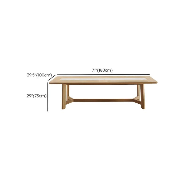 "Dimension of Bohemian Style Dining Set 1/4/5 Pieces Wood Dining Table Set for Patio - Table 71"L x 39"W x 29"H Zero"