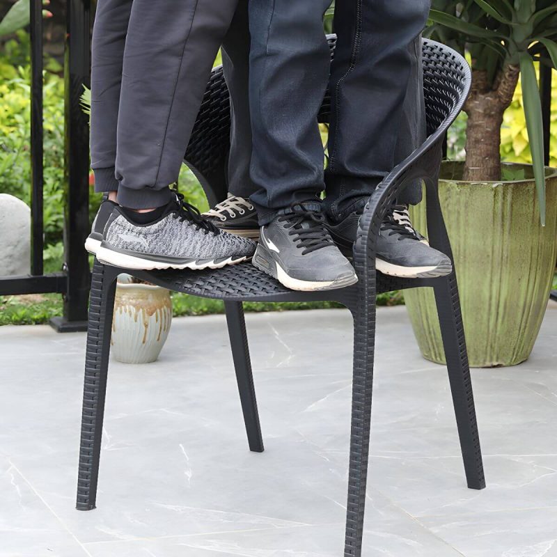"Stacking Dining Armchair Contemporary Plastic Patio Arm Chair - 15"L x 19"W x 30"H 8 Piece Set"