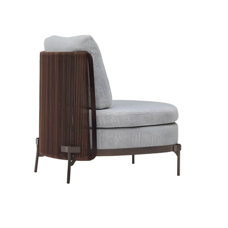 "Waterproof and Durable Brown Metal Modern Sofa with Cushions - 2-Seater Sofa"