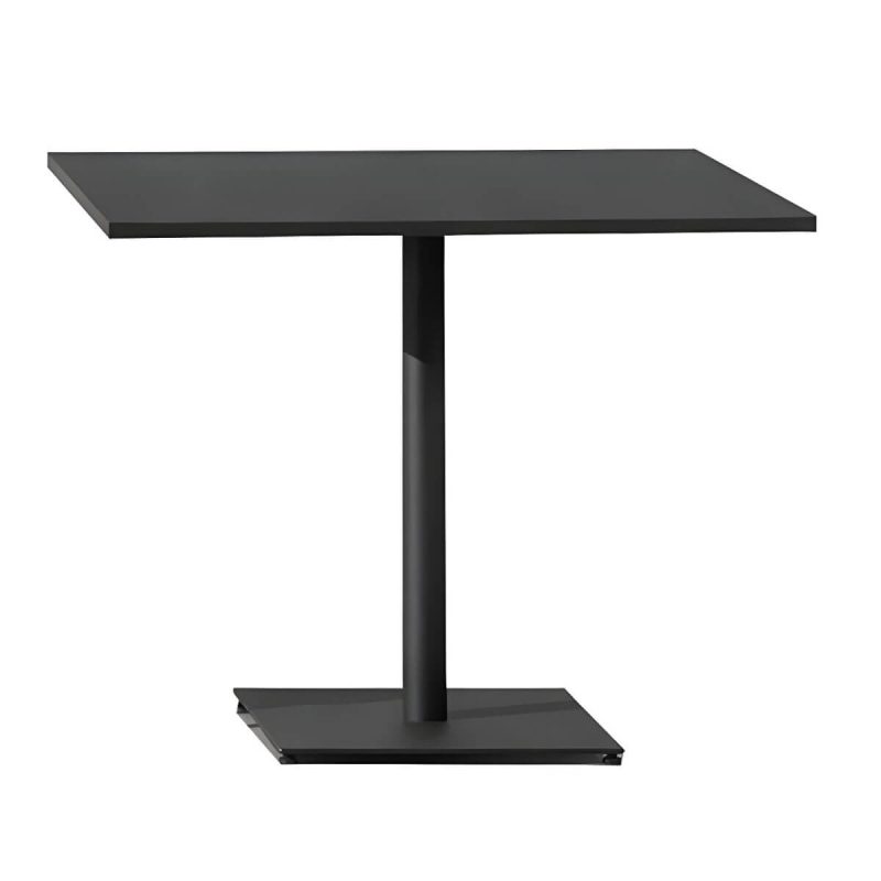 "Modern Geometric Waterproof Courtyard Table Metal Base Outdoor Table - Table Only Square Black 31.5"L x 31.5"W x 28.7"H"