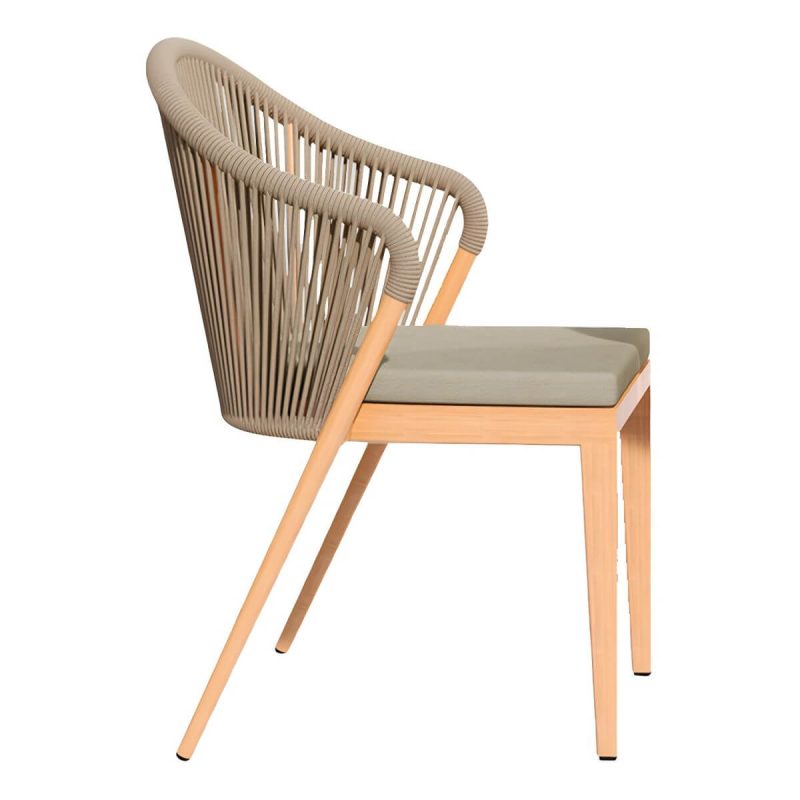 "Contemporary Dining Table Set with Oval Top and 2 Woven Chairs for Courtyard - Table & Chair(s) 2 Walnut/ White"