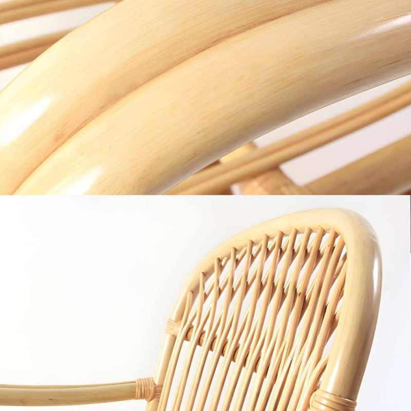 "Matte Finish Tropical Patio Chair Assembled Wicker with Arms - Natural Finish 1 Piece"