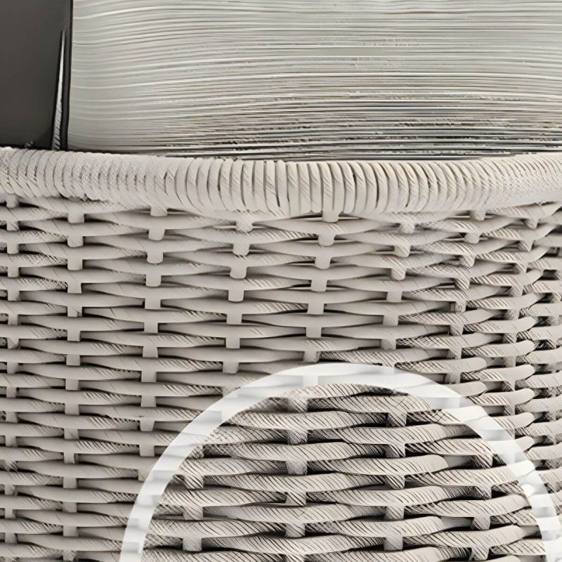 "Rust Resistant Rattan Patio Sofa 1 PC Modern Outdoor Patio Sofa with Cushion - 55.1"L x 31.5"W x 29.5"H Cream Gray"