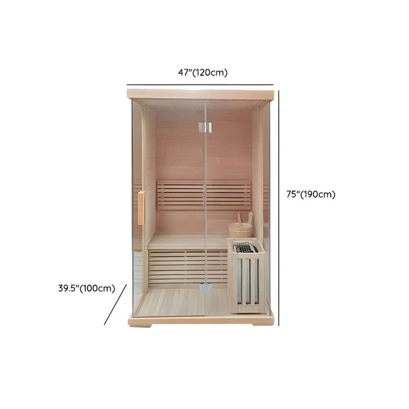 "Dimension of 1-Person Traditional Steam Sauna with Timer and Rust-Resistant Design - 47"L x 39"W x 75"H"