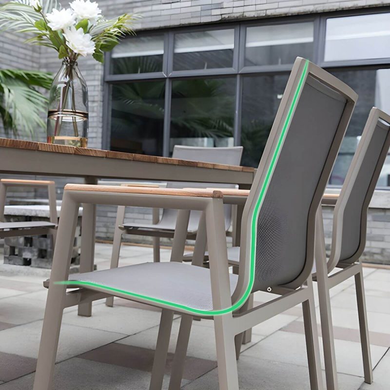 "Contemporary Brown Dining Room Set with Rectangular Table and Chairs Dining Set - 86.6"L x 35.4"W x 29.5"H Table & Chair(s) 6"