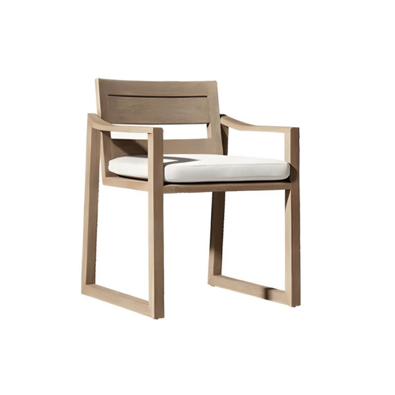 "Teak Wood Mid-Century Modern Patio Dining Set in Natural Finish - Table & 4 Chairs 59.1"L x 59.1"W x 29.5"H"