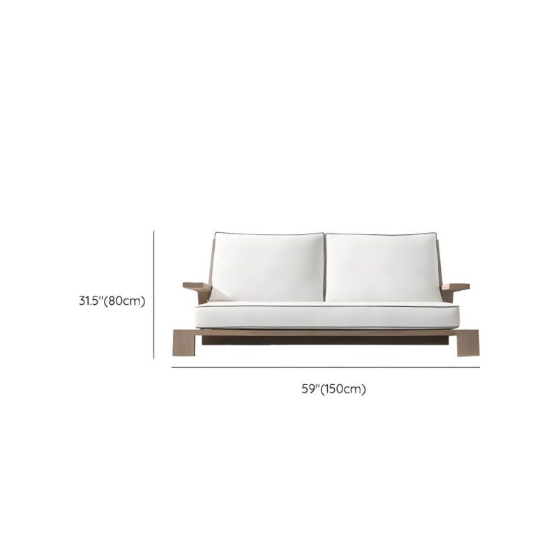 "Dimension of Modern Water Resistant Natural Wicker Patio Sofa with Cushions and Pillows - 2-Seater Sofa"