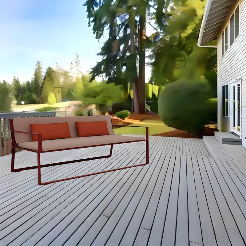 "Aluminum Alloy Frame Outdoor Sofa Modern Style Waterproof Cushion Included - 29.5"L x 29.5"W x 27.5"H"