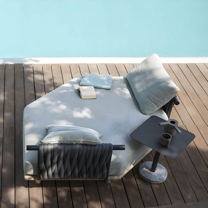 "Scandinavian Wood Frame Outdoor Sofa UV Resistant Patio Sofa with Cushion - 2-Seater Sofa"