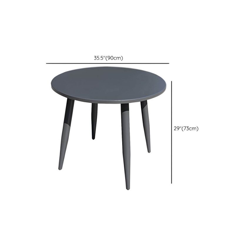 "Dimension of Contemporary Aluminum Frame Patio Table Water and UV Resistant Patio Table - 35.4"L x 35.4"W x 28.7"H Round Table Only"