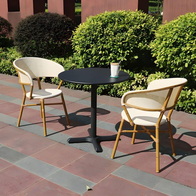 "Modern Patio Dining Side Chair Metal Outdoor Bistro Chairs with Arm - 6 Piece Set"