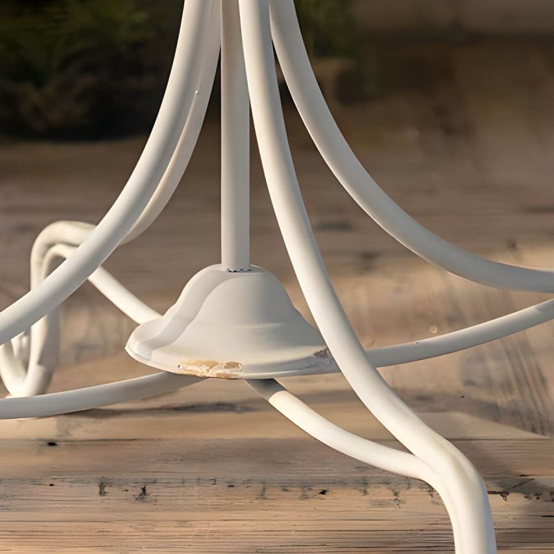 "White French Countryside Style Metal Courtyard Dining Table for Outdoor - Table Only 32"L x 32"W x 32"H"