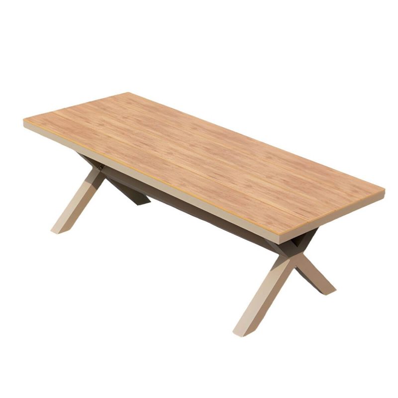"Brown Patio Table Wooden Contemporary Style in Rectangular Shape - Table Only 51.2"L x 31.5"W x 29.5"H Dark Brown"