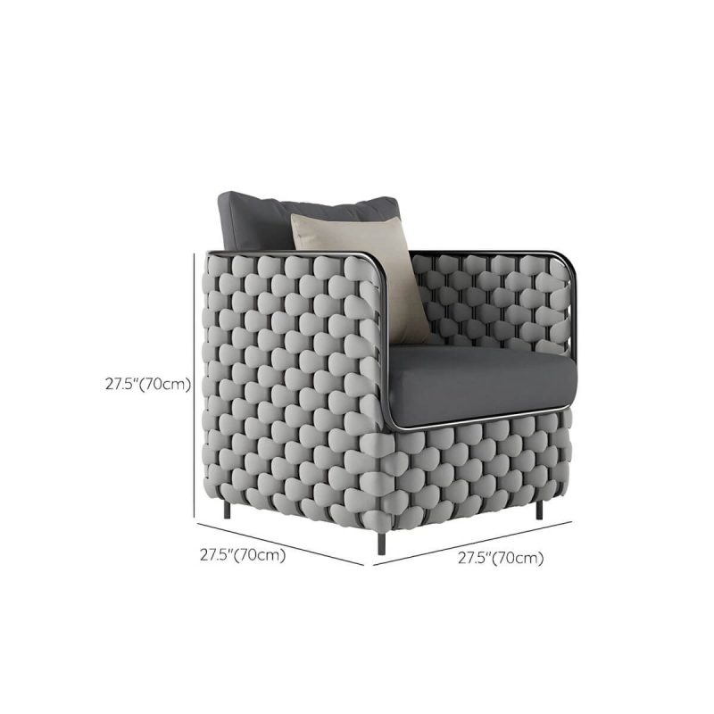"Dimension of Scandinavian Outdoor Patio Sofa Water Resistant Metal Patio Sofa with Cushions - 1-Seater Sofa"