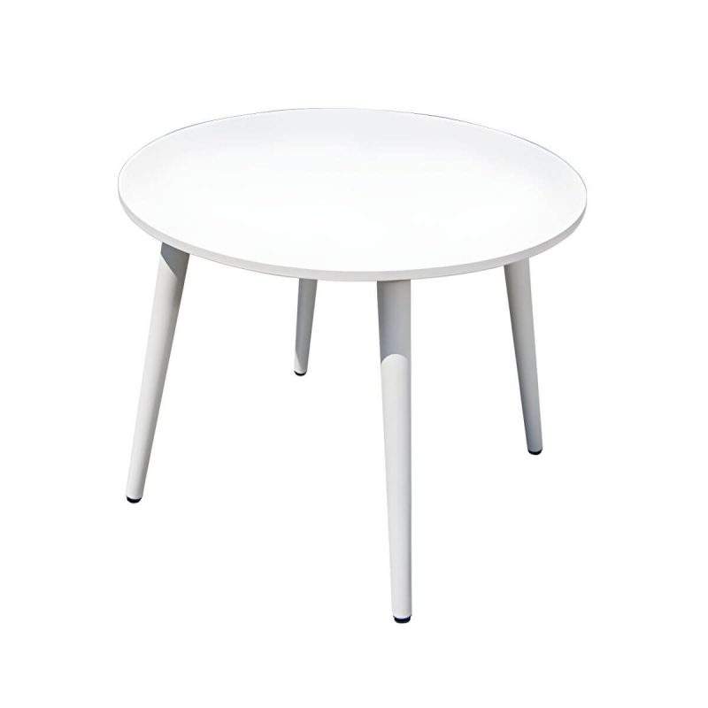 "Contemporary White Metal Dining Table Furniture Set with Chairs for Courtyard - Table & Chair(s) 31.5"L x 31.5"W x 28.3"H 4"