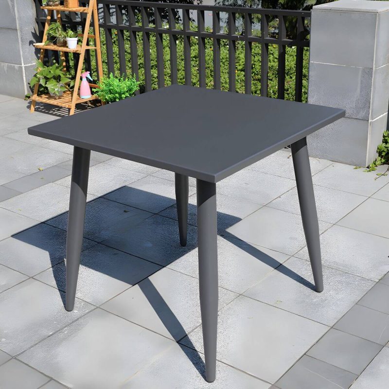 "Contemporary Aluminum Frame Patio Table Water and UV Resistant Patio Table - 31.5"L x 31.5"W x 28.7"H Square Table Only"