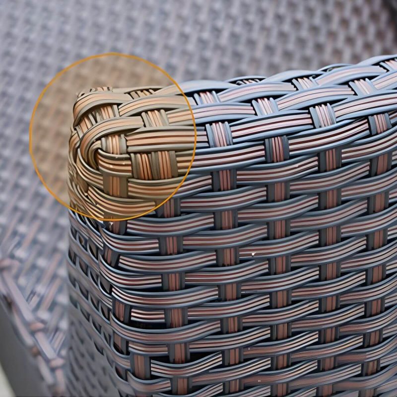 "Traditional Brown wicker/rattan 5 Piece set with Glass Top Table and 4 Chairs - Table & 4 Chairs"