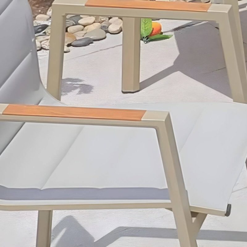 "Sleek Modern Gray Metal Arm Chair for Rust-Resistant Outdoor Patio Dining - 4 Piece Set"