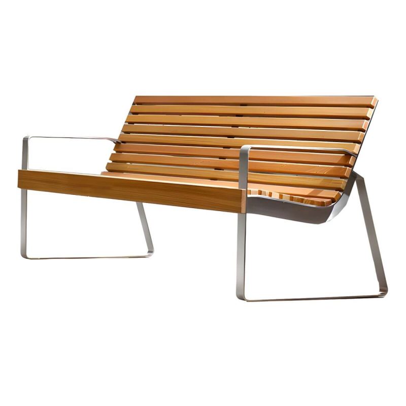 "Industrial Style Metal Picnic Bench with Stainless Steel Frame and Waterproof Durability - 79"L x 21"W x 31"H"