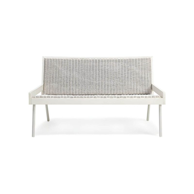 "Farmhouse / Country Patio Sofa UV Resistant Wicker/Rattan Outdoor Patio Sofa - White 49"L x 31.5"W x 28"H"