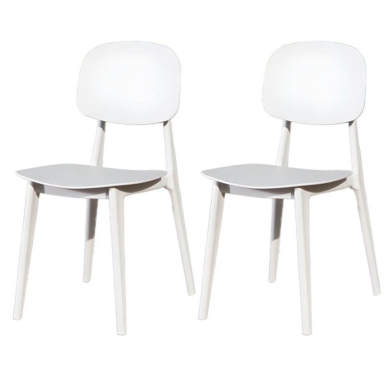 "Stacking Dining Armchair Contemporary Plastic Patio Arm Chair - 15"L x 19"W x 32"H 2 Piece Set"