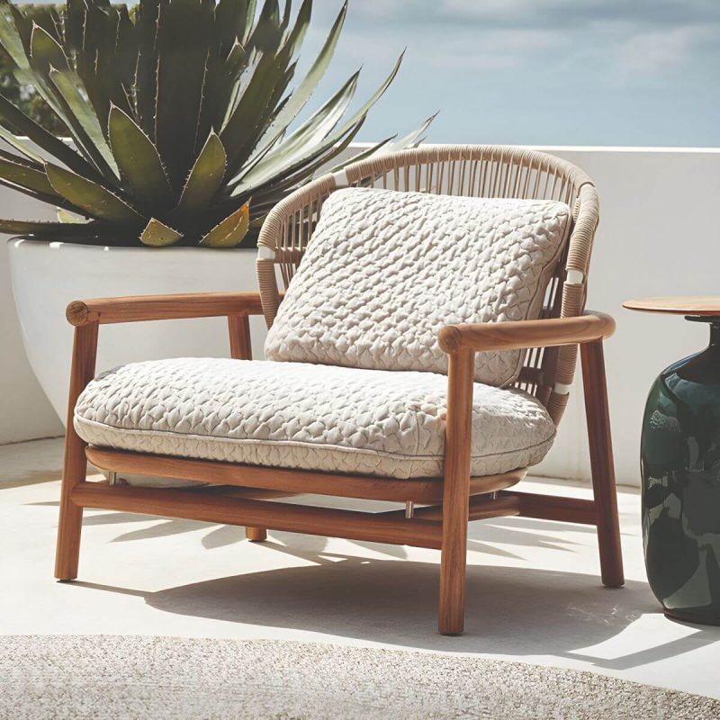 "Tropical Outdoor Patio Sofa Wood With Cushions Brown UV Resistant Patio Sofa - 69"L x 36"W x 45"H"