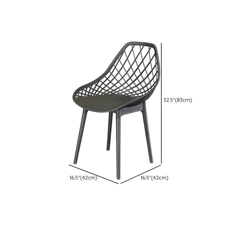 "Dimension of Stacking Dining Armchair Contemporary Plastic Patio Arm Chair - 16.5"L x 16.5"W x 32.7"H 2 Piece Set"