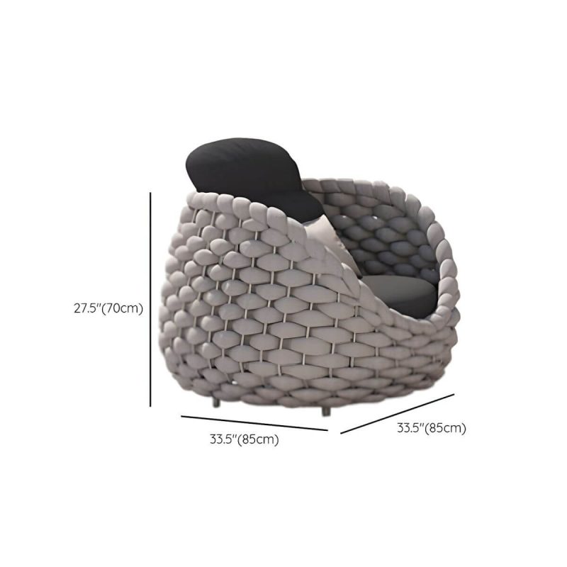 "Dimension of Tropical Outdoor Patio Sofa Fabric White Gray With Cushions Wicker/Rattan - 33.5"L x 33.5"W x 27.56"H"