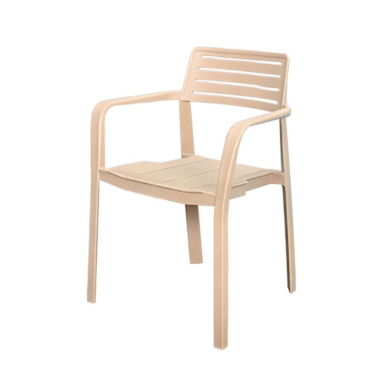 "Metal Dining Side Chair Stacking Outdoor Bistro Chairs with Arm - 8 Piece Set"