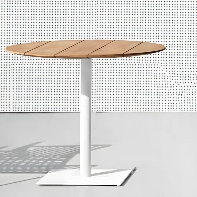 "Modern Style Waterproof Courtyard Table Aluminium Outdoor Table - Table Only 27.6"L x 27.6"W x 29.1"H White Round"