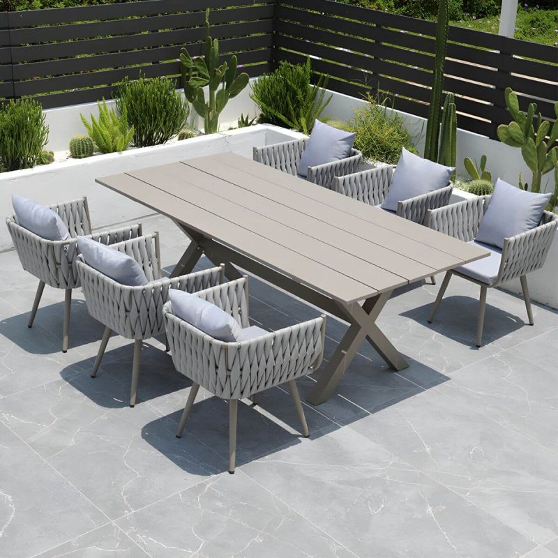 "Tropical Washable Cushion Side Chair Gray Dining Side Chair with Arm - 1 Piece"