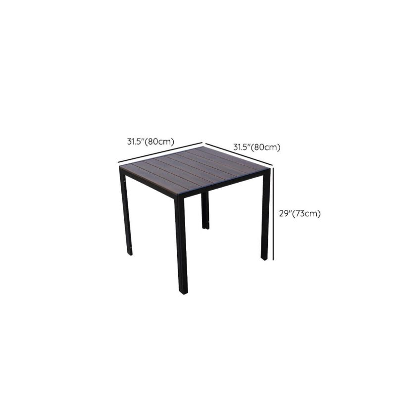 "Dimension of Contemporary Dining Table Set with Wooden Chair for Courtyard - Table & Chair(s) 31.5"L x 31.5"W x 28.7"H 4"