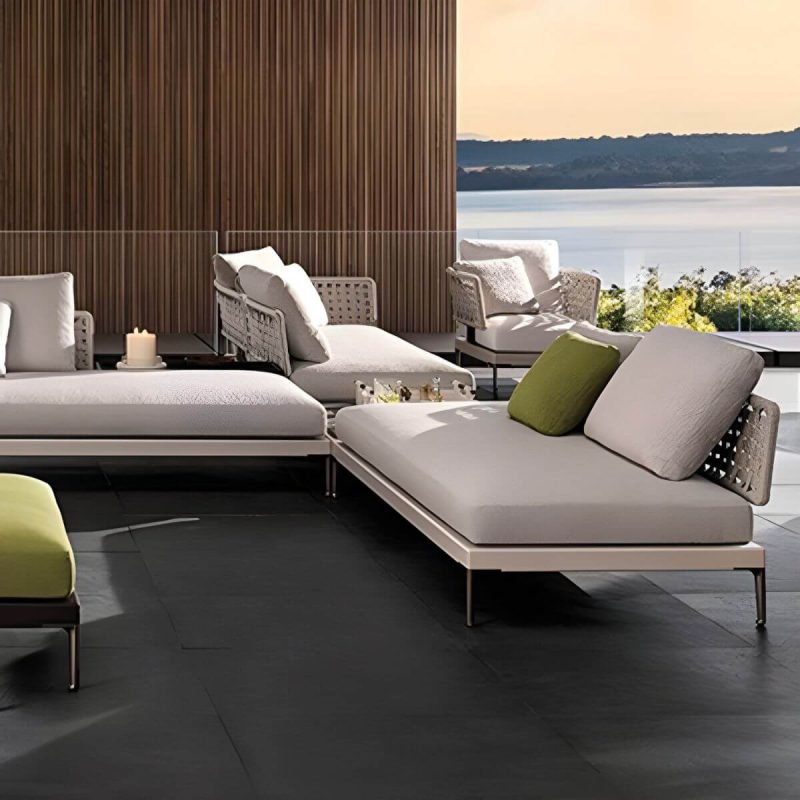 "Metal Patio Sofa Water Resistant and UV Resistant Outdoor Patio Sofa - Double Bed"