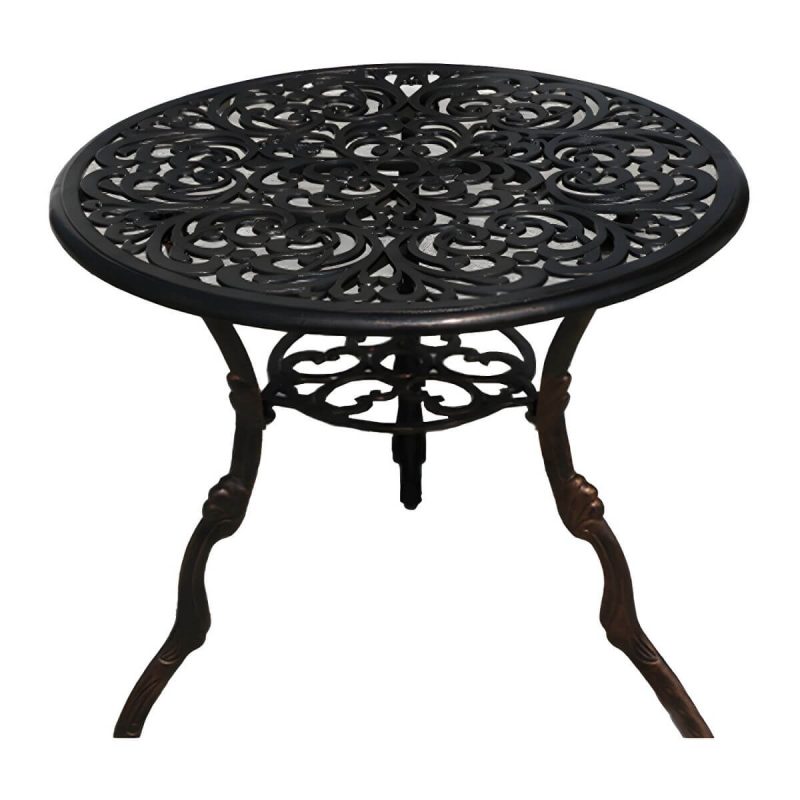 "Aluminum Outdoor Patio Table Industrial UV Resistant Patio Table - Table Only 31.5"L x 31.5"W x 28.3"H Brown"