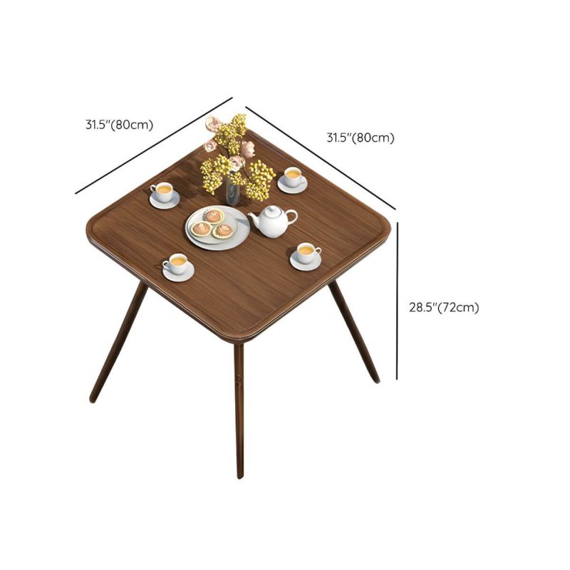 "Dimension of Mid-Century Modern Metal Patio Dining Set with Non-Upholstered Wicker Chairs - Table & 4 Chairs 31.5"L x 31.5"W x 28.3"H Nut-Brown"