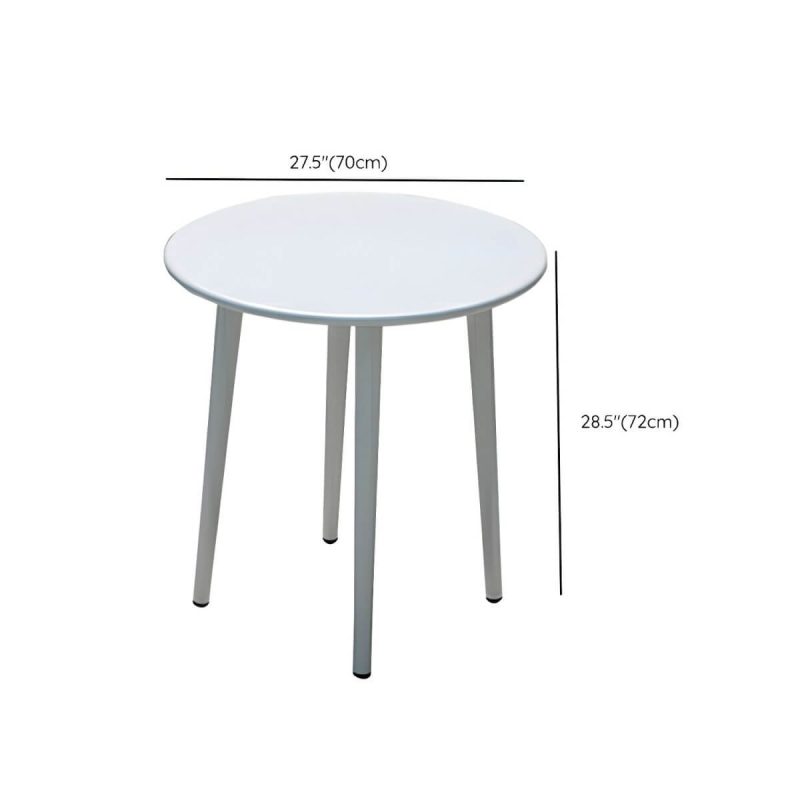"Dimension of Elegant Weatherproof White Metal Patio Dining Set with Stackable Chairs - Table & Chair(s) 27.6"L x 27.6"W x 28.3"H 2"