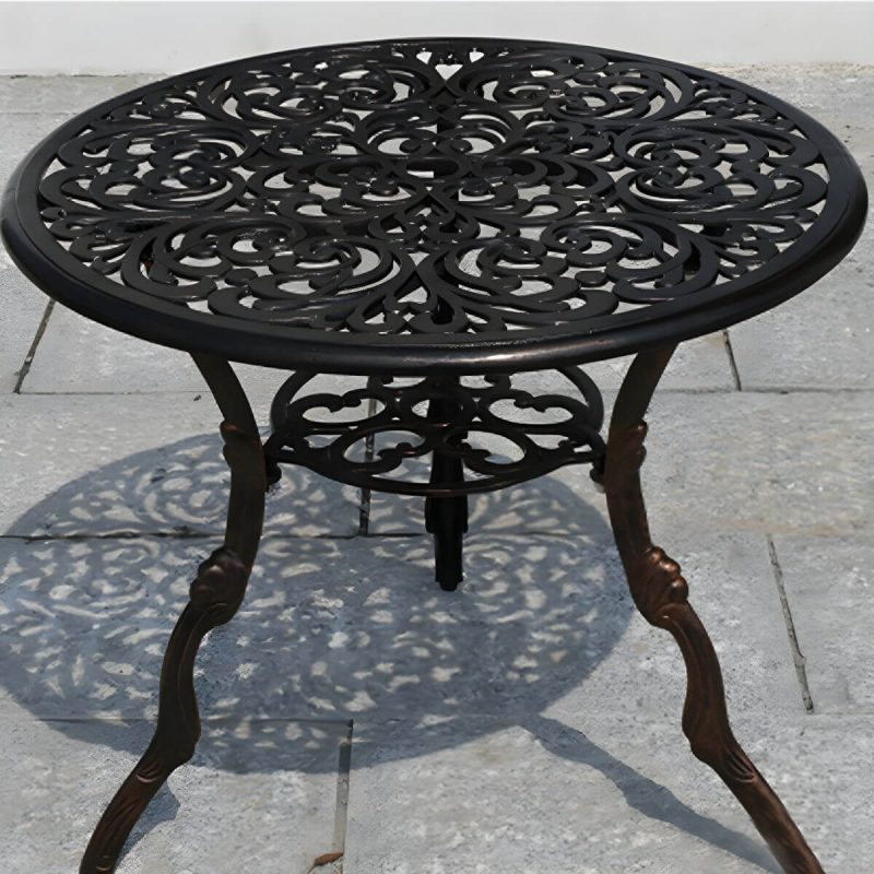"Aluminum Outdoor Patio Table Industrial UV Resistant Patio Table - Table Only 31.5"L x 31.5"W x 28.3"H Black"