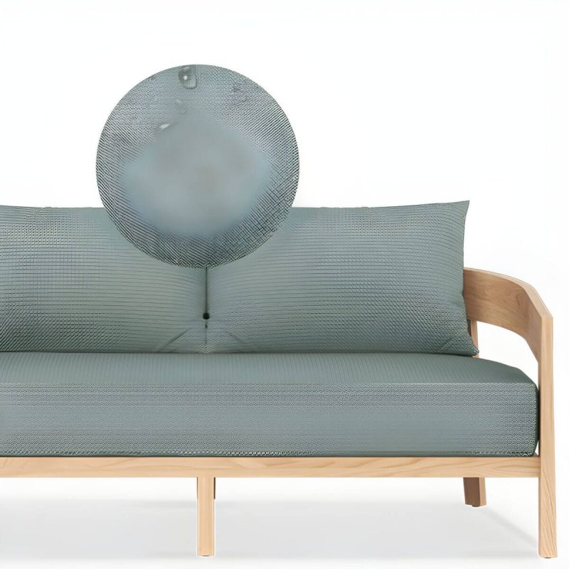 "Wood Frame Outdoor Sofa Water and UV Resistant Patio Sofa with Cushion - 3-Seater Sofa"