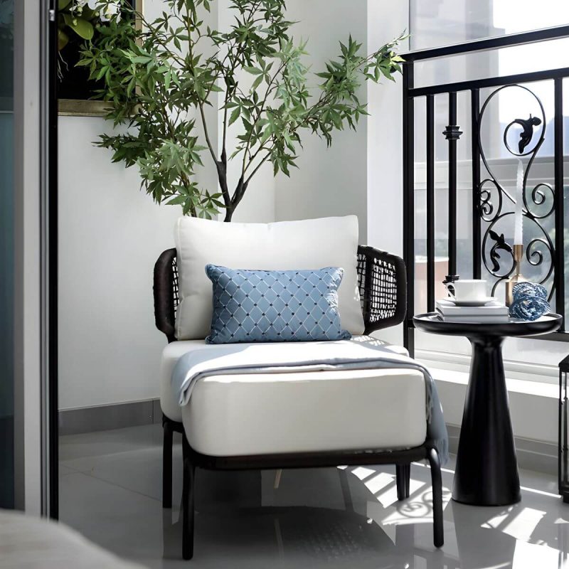 "Tropical Outdoor Chair with Removable Water Repellent Finish Cushion - 26"L x 28"W x 31"H With Arms 6 Piece Set"