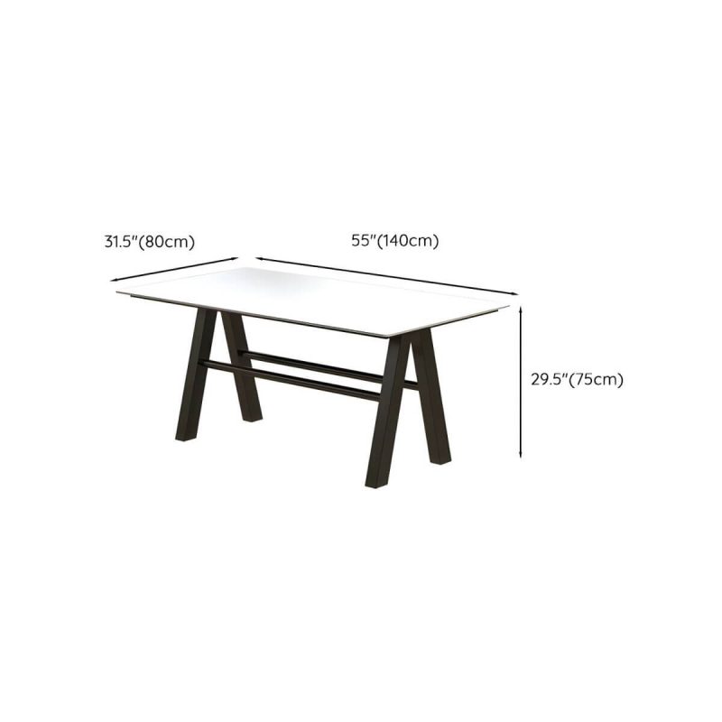 "Dimension of White Stone Rectangular Patio Dining Table without Umbrella Hole - Table Only 55.1"L x 31.5"W x 29.5"H"