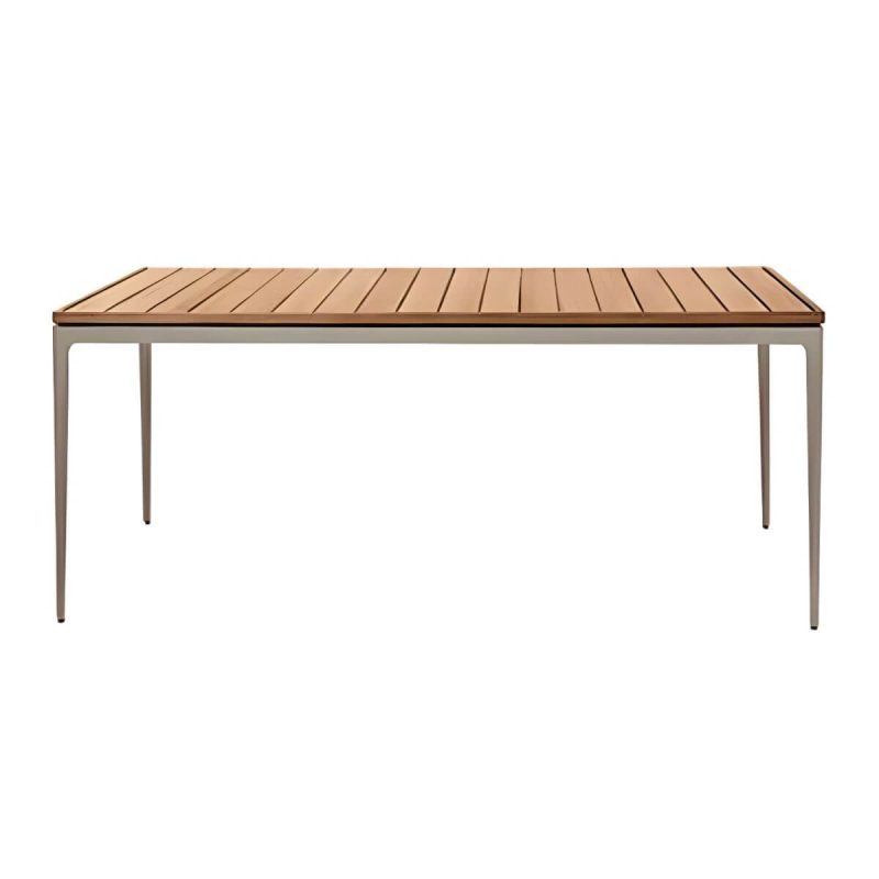 "Stone/Wood Dining Table Farmhouse Table with Metal Frame for Living Room - 63"L x 31.5"W x 28.7"H Table Only"