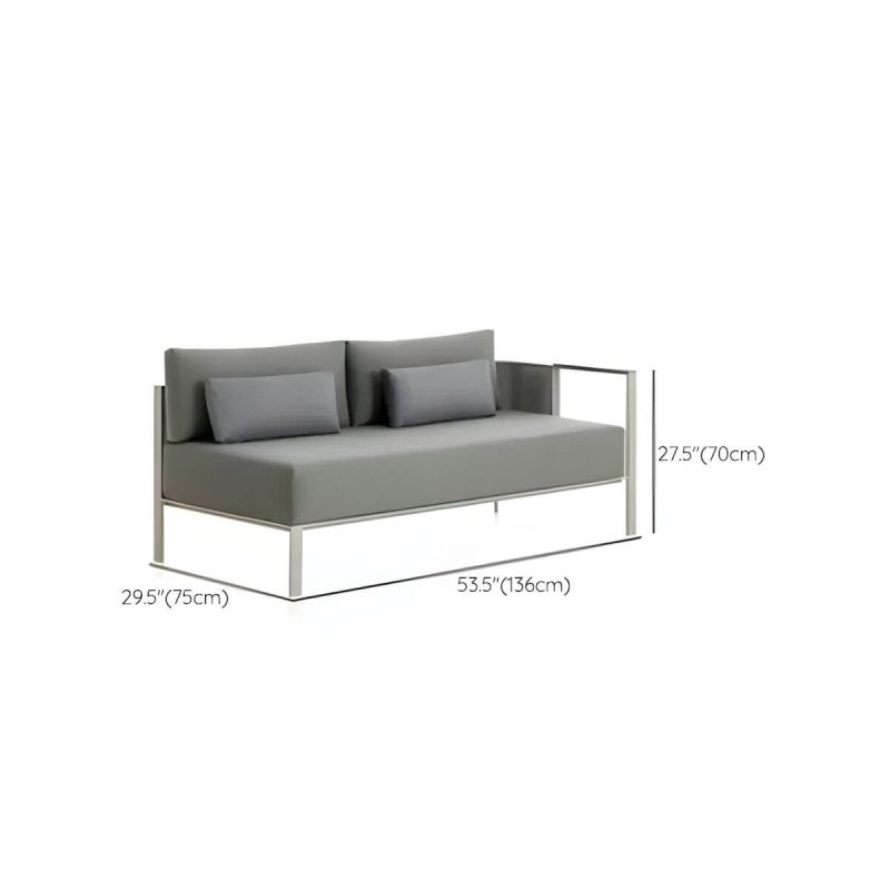 "Dimension of Metal Frame Outdoor Patio Sofa Industrial Water Resistant Patio Sofa - Right Armrest Double Seat 53"L x 30"W x 28"H"