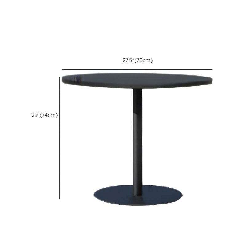 "Dimension of Modern Style Waterproof Courtyard Table Aluminium Outdoor Table - Table Only 27.6"L x 27.6"W x 29.1"H Black Round"