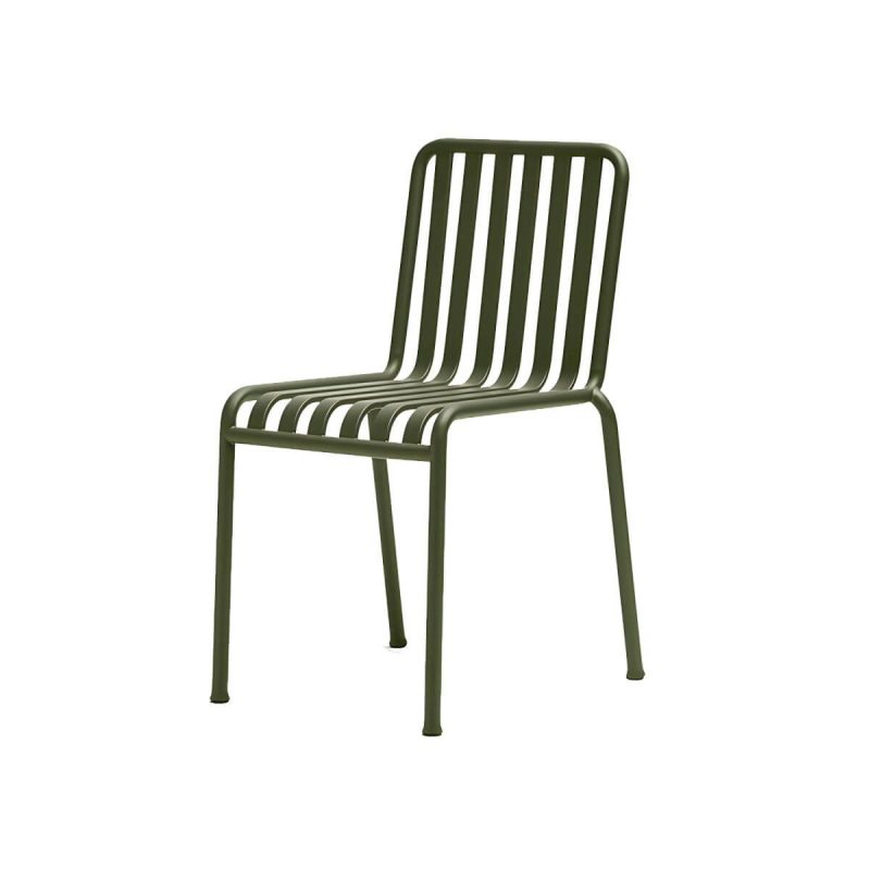"Industrial Metal Outdoor Bistro Chairs Open Back Dining Chairs in Green - 16"L x 14"W x 18"H 6 Piece Set"
